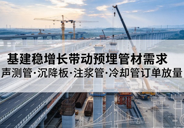 青山基建稳增长带动预埋监测管材需求，声测管、沉降板、注浆管订单持续放量
