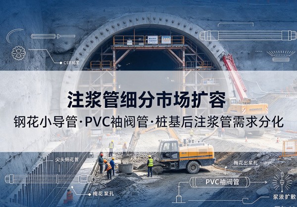 青山注浆管细分市场扩容，隧道钢花小导管、PVC 袖阀管、桩基后注浆管需求分化
